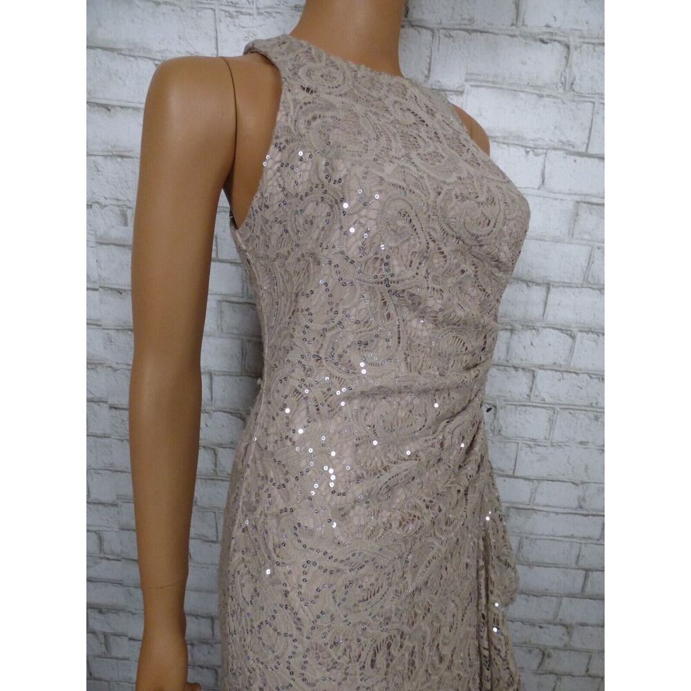 Alex Evenings Mother of Bride Ruffle Sequin Lace Gown in Buff 4 NEW - Picture 5 of 15